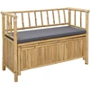 Lauko baldų komplektas Sodo Saugojimo Suolas 110 x 47 x 80 cm Bambukas Natūrali