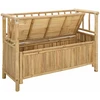Lauko baldų komplektas Sodo Saugojimo Suolas 110 x 47 x 80 cm Bambukas Natūrali