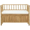 Lauko baldų komplektas Sodo Saugojimo Suolas 110 x 47 x 80 cm Bambukas Natūrali