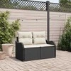 Sodo sofa su pagalve Juoda 121 x 62 x 69cm poliratanas