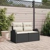 Sodo sofa su pagalve Juoda 124 x 62 x 69cm poliratanas