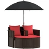 Sodo sofa Ruda ir raudona 168 x 168 x 180 cm poliratanas