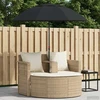 Sodo sofa su pagalve 8 pcs Bežė ir kreminė balta poliratanas