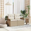 Sodo sofa su pagalve Smėlio 141 x 62 x 69cm poliratanas