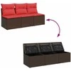 Sodo sofa su pagalvėlėmis, 3 sėdimos vietos, ruda, polirotangas