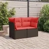 Sodo sofa su pagalvėlėmis, dvivietė, ruda, polirotangas