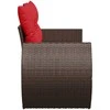 Sodo sofa su pagalvėlėmis, dvivietė, ruda, polirotangas
