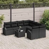 Sodo Sofų Rinkinys 9 vnt. Juoda poliratanas