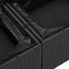 Sodo Sofų Rinkinys su pagalve 11 pcs Juoda poliratanas