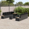 Sodo Sofų Rinkinys su pagalve 11 pcs Juoda