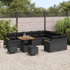 Sodo Sofų Rinkinys su pagalve 12 pcs Juoda Poli ratanas