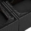 Sodo Sofų Rinkinys su pagalve 14 pcs Juoda poliratanas