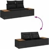 Sodo Sofų Rinkinys su pagalve 6 pcs Juoda Poli ratanas