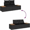 Sodo Sofų Rinkinys su pagalve 7 pcs Juoda Poliratanas
