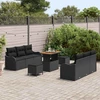 Sodo Sofų Rinkinys su pagalve su saugykla 9 pcs Juoda