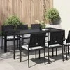 Sodo stalas Juoda 190 x 90 x 75 cm poliratanas