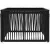 Sodo stalas Juoda 55 x 55 x 37 cm PE Rattan ir Stiklas