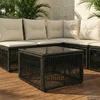 Sodo stalas Juoda 55 x 55 x 37 cm PE Rattan ir Stiklas