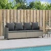 Sodo stalas Juoda 80 x 40 x 45 cm poliratanas