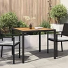 Sodo stalas Juoda 90 x 90 x 75 cm poliratanas
