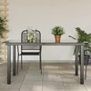 Sodo stalas, juodas, 150x90x74cm, aliuminis ir stiklas