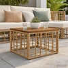 Sodo stalas Natūrali 55 x 55 x 37 cm PE Rattan ir Stiklas