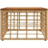 Sodo stalas Natūrali 55 x 55 x 37 cm PE Rattan ir Stiklas