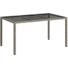 Sodo stalas Pilka 150 x 90 x 75 cm poliratanas