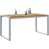 Sodo stalas Pilka 160 x 80 x 75 cm Kietos akacijos mediena