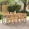 Sodo stalas Pilka 160 x 80 x 75 cm Kietos akacijos mediena