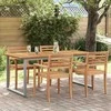 Sodo stalas Pilka 180 x 90 x 75 cm Kietos akacijos mediena