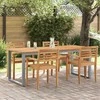 Sodo stalas Pilka 200 x 90 x 75 cm Kietos akacijos mediena