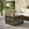 Sodo stalas Pilka ir juoda 55 x 55 x 37 cm PE Rattan ir Stiklas