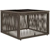 Sodo stalas Pilka ir juoda 55 x 55 x 37 cm PE Rattan ir Stiklas