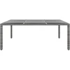 Sodo stalas, pilkas, 200x150x75cm, stiklas/poliratanas