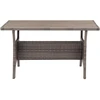 Sodo stalas, pilkos spalvos, 120x70x66cm, poliratanas