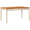 Sodo stalas, rudas, 109x107x74cm, poliratanas ir stiklas