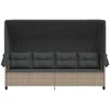 Sodo stalas Smėlio 190 x 90 x 75 cm poliratanas