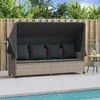 Sodo stalas Smėlio 90 x 90 x 75 cm poliratanas