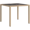 Sodo stalas Smėlio 90 x 90 x 75 cm poliratanas