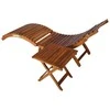 Stalas su mediniu stalviršiu, juodas, 58x27,5x55cm, poliratanas