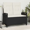 Sodo suolas su pagalve Juoda ir kreminė 105 x 60 x 112 cm