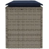 Lauko baldų komplektas sodo suolas su pagalvėlė pilka 110x40x44 cm polietileno rotango