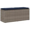 sodo suolas su pagalvėlė pilka 110x40x44 cm polietileno rotango