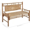 Sodo suoliukas su pagalvėle, 120cm, bambukas (41504+314951)