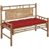 Sodo suoliukas su pagalvėle, 120cm, bambukas (41504+314950)