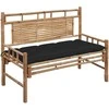 Sodo suoliukas su pagalvėle, 120cm, bambukas (41504+314951)