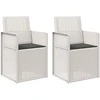 Sodo Valgomojo Kėdės 2 pcs Balta ir antracito PP