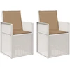 Sodo Valgomojo Kėdės 2 pcs Balta ir taupe PP