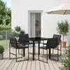 Sodo valgomojo komplektas 5 pcs Juoda ir Tamsiai pilka